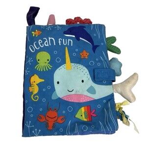 Make Believe Ideas Ocean Fun Soft Cloth Book Baby Toddler Sensory Touch Feel